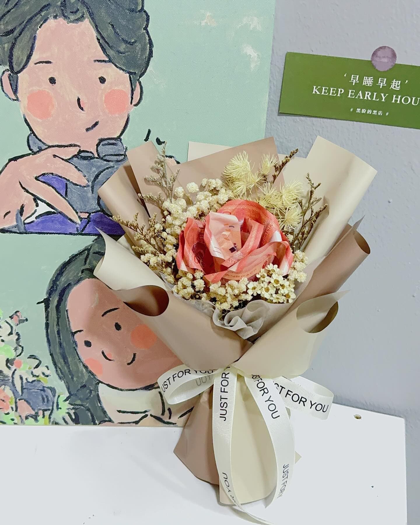 A December Floral arrangement, close up